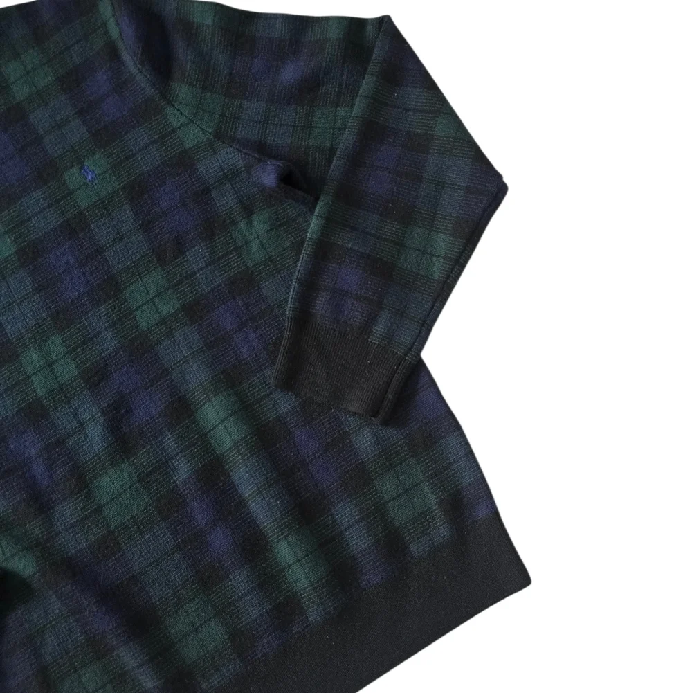 POLO Ralph Lauren Plaid Washable Wool Sweater Tartan